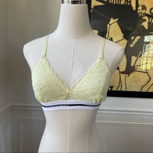 Victoria’s Secret Yellow Lace Bralette Logo Band Small